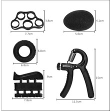 PremiumPort 5'li El Güçlendirici Set, Ayarlanabilir El Yayı ve Stres Topu