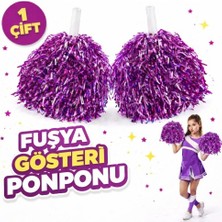 Tuncel Store 1 Çift ( 2 Adet ) Fuşya Renk 23 Nisan 19 Mayıs 29 Ekim Okul Gösteri Ponponları