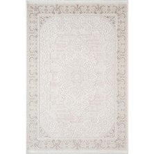Karmen Halı Leon LN006B Krem Halı Klasik Desen Pamuk Taban Akrilik Tozuaz Salon Yatak Odası Koridor Halısı