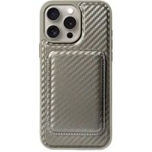 Zemira Home iPhone 15 Pro Karbon Desenli Standlı Darbe Emici Telefon Kılıfı