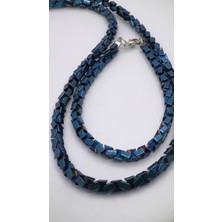 Quvars Shop Mavi Hematit Kolye Bileklik Seti