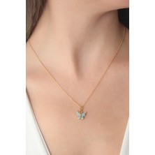 Zemira Home Gold Renk Su Yeşili Kelebek Figür Kadın Kolye