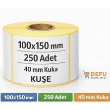 Defu 100X150 Yapışkanlı Kuşe Etiket (250ADET) 40 Lık Kuka