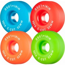 Feyza Design Renkli Kaykay Tekerlek Seti C Cut 52MM 101A, Kaykay Aksesuarları