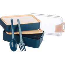 Fely İki Bölmeli & İki Katlı Beslenme Kutusu Seti (900 ml)