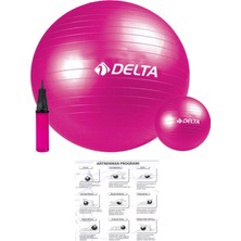 PremiumPort Fuşya Pilates Topu Seti 55CM ve 20CM, Denge ve Egzersiz Için Ideal