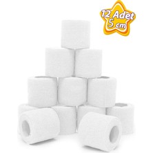 PremiumPort 12 Adet Elastik Kendinden Yapışkanlı Koban Bandaj 5 Cm, Çok Amaçlı ve Güçlü