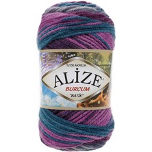 Alize Burcum Batik (5 Adet) 3366 Mavi-Mor-Gri Renkli El Örgü Ipliği