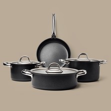 Gigilli Esperanza 7 Parça Titanyum Tencere Seti Siyah