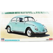 Hasegawa 20726 1/24 Ölçek, Volkswagen Beetle Type 1 -1966 (Cal Look) ve Sarışın Kız Figürü, Otomobil Plastik Model Kiti