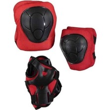 Feyza Design Kırmızı Bisiklet ve Kaykay Koruma Seti, Ellik ve Dizlik Dahil