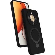 M.TK Moveteck Honor Magic 8 Lite Kılıf Magsafe Halkalı Extra Standlı Içi Kadife Yumuşak Renkli Silikon Samara Kapak