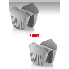 abnturk Gri Renk Silikon Fırın Eldiveni Isı Yalıtımlı Kaymaz Tutucu 2 Adet Mutfak Tekstil