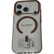 Fulltech iPhone 17 Pro Uyumlu Ftpc3 Lüks Şeffaf Magsafe Şarj Destekli Kamera Korumalı Kılıf - Desert Gold / Turuncu