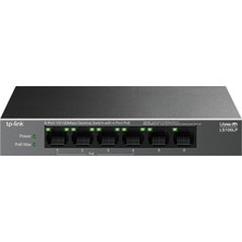 SHN Tp-Link LS106LP, Green Tech, 6 Port, Megabit, 4 Port Poe 41W, Metal Kasa, Yönetilemez, Masaüstü Swi