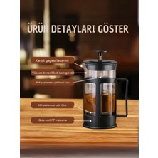 abnturk French Bitki Çayı , Kahve Pressi Plastik 350 ml Frenç Pres Çay Demleme ve Içme Bardağı