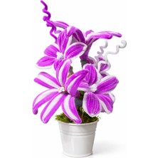 Akın Hediyelik Dekoratif Şönil Yapay Çiçek – Mor & Beyaz Zarafet