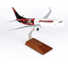 THY048 1/100 Ölçek, Thy Fatih Karagümrük Spor B737-800 Yolcu Uçağı, Sergilemeye Hazır Ahşap Standlı Model