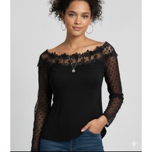 Dantel Detaylı Şık Bluz