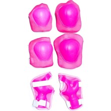 Feyza Design Çocuklar Için Pembe Paten ve Kaykay Güvenlik Seti 6 Parça