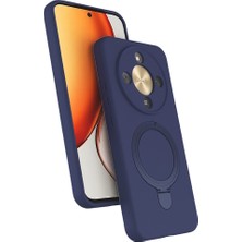 M.TK Moveteck Honor Magic 8 Lite Kılıf Magsafe Halkalı Extra Standlı Içi Kadife Yumuşak Renkli Silikon Samara Kapak