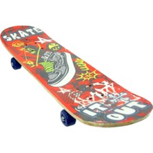 Feyza Design Desenli Ahşap Iç Bükey Kaykay 78 Cm, Eğlenceli ve Şık Tasarım