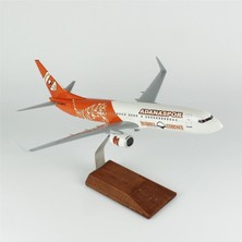 THY014 1/100 Ölçek, Thy Adana Spor Logolu B737-800 Yolcu Uçağı, Sergilemeye Hazır Ahşap Standlı Model