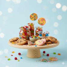 Ayrawood 25x9  cm Ahşap Kek Pasta Sunum kahvaltı sunum