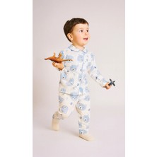 Buufuu Erkek Bebek Takım Uzun Kollu Pamuklu Animal Desenli 0-6 Aylık