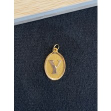 Aida Jewelss 14 Ayar Altın Harfli Kolye Ucu Klasik Model Y Harfi Altın Kolye Ucu
