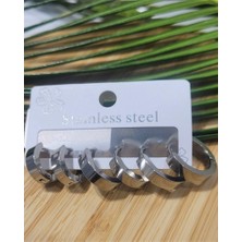 Monalisa Home  Çoklu Lüks Figürlü Gösterişli 6 Lı  Kararmaz  Çelik Küpe