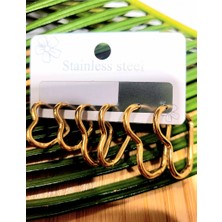 Monalisa Home  Çoklu Lüks Figürlü Gösterişli 6 Lı  Kararmaz  Çelik Küpe