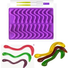 Şenhomee Epoksi Silikon Sugarcraft Şekerleme Çikolata Yılan Solucan Kalıbı