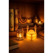Novatech İnovasyon Dekoratif Cami ve Ramazan Feneri Pilli LED Mum Ile Kullanım Masaüstü Dekoru Ramazan Ayı Dekorları Ev Dekorasyonu