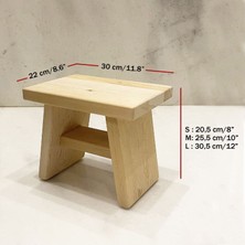 Shark Anatolia Sedir Ahşap Banyo Taburesi Oturak ve Beyaz Bakır Hamam Tası Seti