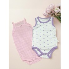 Kolsuz Ikili Bebek Çıtçıtlı Body - RYZEB005 - Lila - 30 - 36 Ay Lila