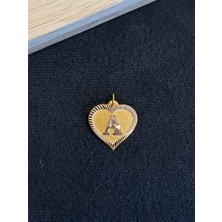 Aida Jewelss 14 Ayar Altın Harfli Kolye Ucu Kalp Modeli A Harfi Altın Kolye Ucu