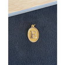Aida Jewelss 14 Ayar Altın Harfli Kolye Ucu Klasik Model E Harfi Altın Kolye Ucu