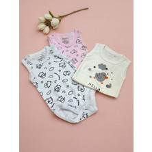 Kolsuz Üçlü Bebek Çıtçıtlı Body - RYZEB004 - Krem - 0 - 3 Ay Krem