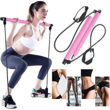 PremiumPort Portable Pilates Çubuğu ve Direnç Lastiği Seti, Evde ve Spor Salonunda Kullanıma Uygun