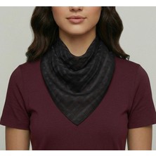 JZ Moda Kadın Kare Fular Eşarp - Ince Dokulu Modern Ekose 50*50