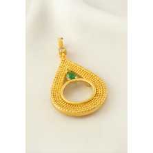 Bijuteri Net Çeyrek Altın Koyulabilir Taşlı Kolye Ucu