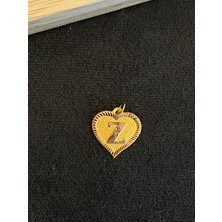 Aida Jewelss 14 Ayar Altın Harfli Kolye Ucu Kalp Modeli Z Harfi Altın Kolye Ucu