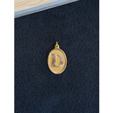 Aida Jewelss 14 Ayar Altın Harfli Kolye Ucu Klasik Model D Harfi Altın Kolye Ucu