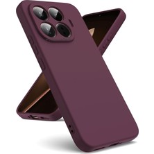M.TK Moveteck Xiaomi Mi 15T Pro Kılıf Lansman Kamera Korumalı Içi Kadife Yumuşak Renkli Silikon Mat Hisli Süet Bordo Kapak