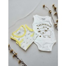 Kolsuz Ikili Bebek Çıtçıtlı Body - RYZEB005 - Açık Sarı - 0 - 3 Ay Açık Sarı