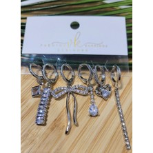 Monalisa Home  Çoklu Lüks Figürlü Gösterişli 6 Lı  Kararmaz Küpe