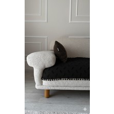 Hisar Home Bohem Çizgili Ponponlu Koltuk Kanepe Çekyat Örtüsü 90X200