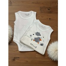 Kolsuz Ikili Bebek Çıtçıtlı Body - RYZEB005 - Krem - 0 - 3 Ay Krem
