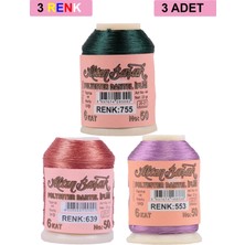 Vexor 3 Adet Altınbaşak Oya ve Dantel Ipi 20 gr - Royaleks - No: 639 - 553 - 755